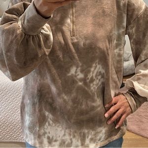 Entro mocha Tie Dye Half Zip Sweatshirt s